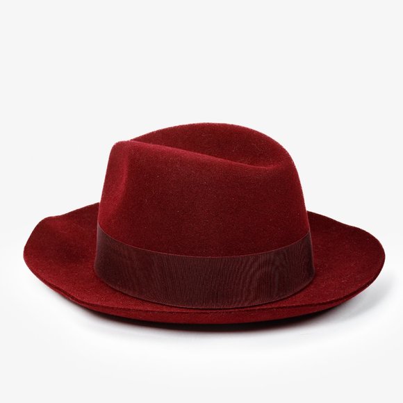 *SOLD* Hermès Wine Red Rabbit Felt Hat with Bow - Picture 2 of 15
